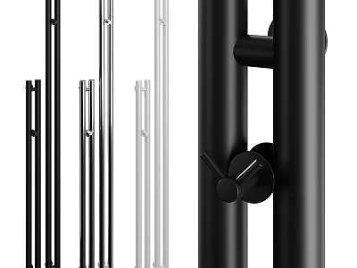 Modern Household Appliances Featuring Black Silver White Metal Rods And Control Knobs 3d model