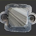 Stone Fountain With Square Structure Animal Head Spout And Textured Base Pools