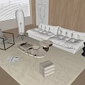 Modern sofa coffee table combination 3d model