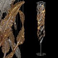 Modern Gold Leaf Design Floor Lamp With Elegant Metal Structure For Living Room