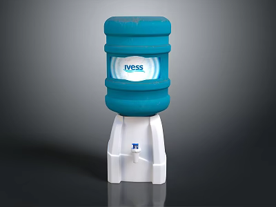 NVISS Water Dispenser With Blue Water Bottle And White Base Daily Appliance 3d model