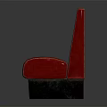 Stylish Red Upholstered Booth Seat With Beige Triangle Backrest Design And Black Base