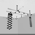 Modern Spiral Metal Chandelier With Unique Ceiling Mounted Hanging Structure Design