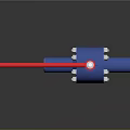 Blue Ball Valve With Red Handle And Industrial Metal Components Mechanical Structure