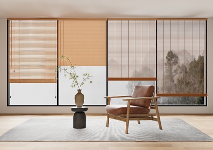 new bamboo curtain rolling curtain 3d model