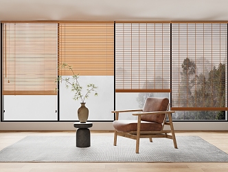 new bamboo curtain rolling curtain 3d model