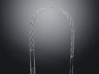 Metal Arch Decoration With Geometric Cutout Design And Curved Structure 3d model