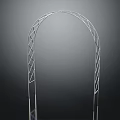Metal Arch Decoration With Geometric Cutout Design And Curved Structure