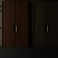 Wooden And Light Colored Double Doors With Golden Handles Modern Design