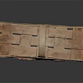 Handmade Wooden Woven Rectangular Basket Decorative Ornament Set With Handle For Home Decor