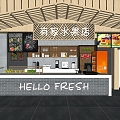 Modern Fruit Shop 3d model