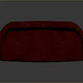Stylish Red Upholstered Sofa With Curved Back And Wooden Legs Design