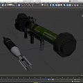 Green Tactical Rocket Launcher With Black Scope And Stable Mount Design 3d model
