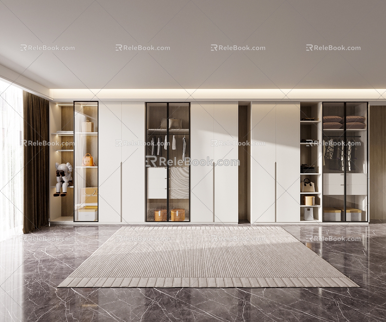 Light Luxury Wardrobe 3D Model 3d model