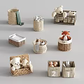 Woven Storage Baskets for Organizing Toys Eggs and Utensils with Decorative Design