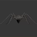 Metallic 3D Ant Sculpture with Long Detailed Legs on Dark Background