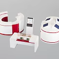 Modern bank service desk reception desk number calling machine filling table number arrangement machine self-service machine 3d model