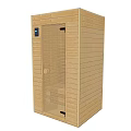 Wooden Shower Sauna Interior Design With Solid Wood Structure Door And Internal Seats