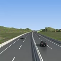 Scenic Mountainous Area Highway Interchange Bridge With Service Area Green Belts And Road Network