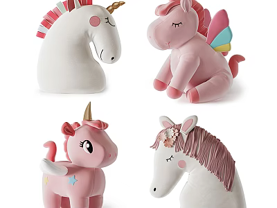 Modern Toy Unicorn Muppet Toy 3d model