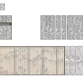 Modern Feature Wall Design With Segmented Panels And Mountain Water Pattern 3d model