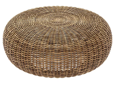Round Woven Rattan Stool Daily Household Necessity for Living Room Use 3d model