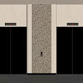 Modern Hotel Elevator Lobby With Two Elevators And Decorative Patterned Wall Panel