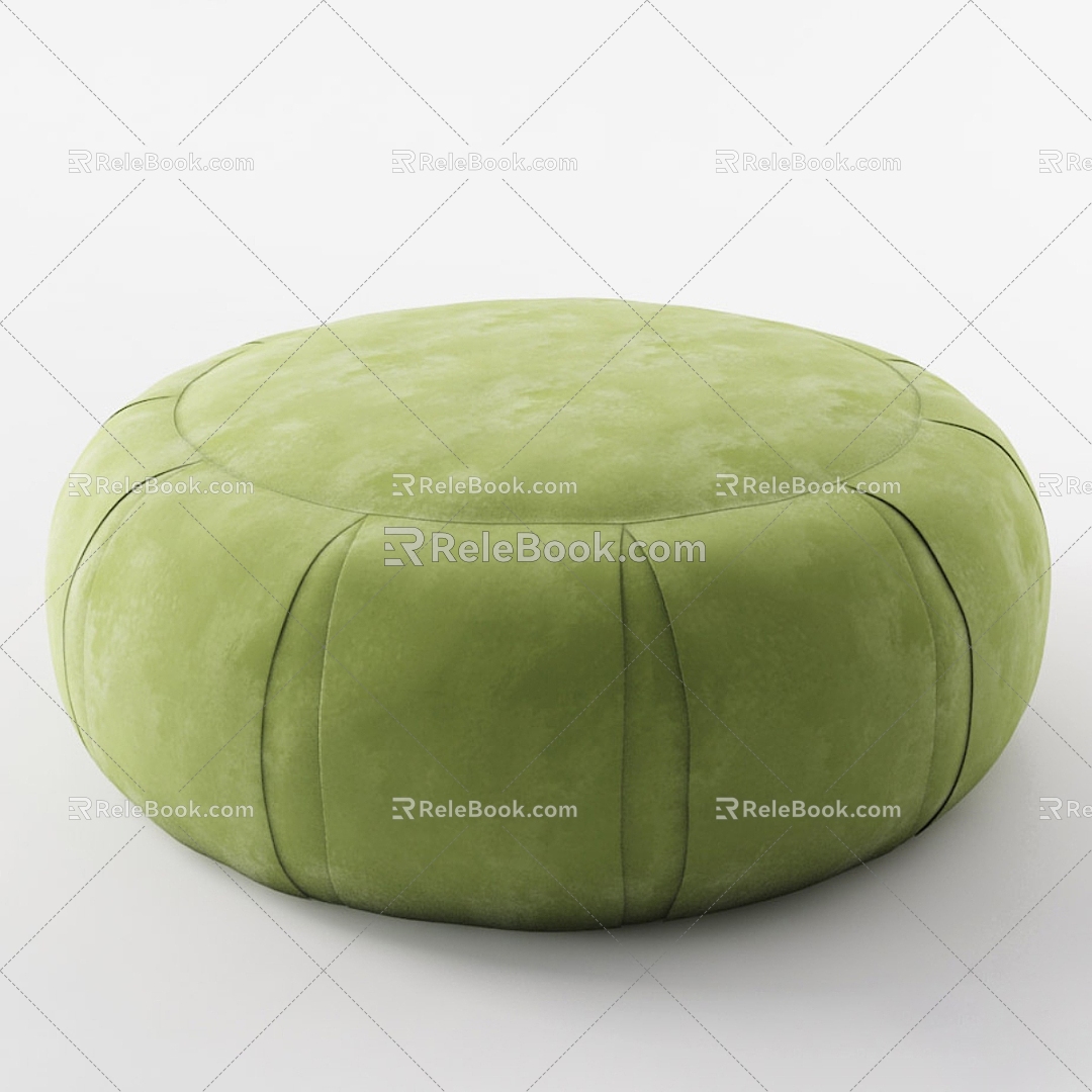 Modern cushion round low cushion futon 3d model