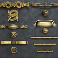 Vintage Gold Cabinet Handles With Various Decorative Designs For Furniture