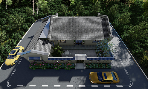 New Chinese Style Folk House Rural Folk House 3d model