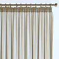 Elegant Ivory Linen Curtains With Brass Hooks And Tassel Tiebacks