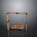 Natural Wooden Outdoor Swing Playground Equipment with Sturdy Frame and Falling Leaves