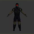 Tactical Security Gear With Helmet Red Goggles Bulletproof Vest And Boots