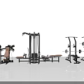 Home Gym Fitness Equipment Collection Featuring Multi Functional Trainer Dumbbell Rack And Workout Bench