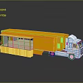 Yellow Mobile Food Truck With White Cab And Transparent Windows Platform