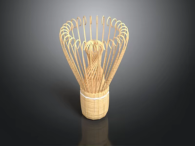Handwoven Bamboo Household Item With Decorative Woven Design And Natural Material 3d model