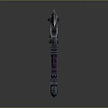 Intricate Decorative Axe With Glowing Blue Purple Accents And Ornate Design