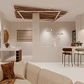 Modern Minimalist Clothing Store Interior With Beige Tones Sofa Stools Display Shelves And Wooden Accents