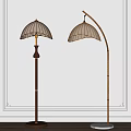 French Middle Ancient Quiet Floor Lamp 3d model