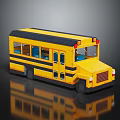 Modern Bus Pixel Bus Metro Bus Mini Bus 3d model