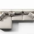 Modern Light Colored Sectional Sofa With Plush Cushions And Metal Legs Design