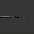 Silver Long Fish With Pointed Head On Dark Reflective Surface 3d model