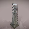 Tall Metal Communication Tower With Steel Frame Antenna And Multiple Platforms