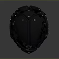 Black Tactical Mask With Purple Lenses And Hard Shell Design For Cosplay Wear