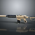 Modern Tactical Rifle With Beige And Black Finish Sleek Design And Textured Grip