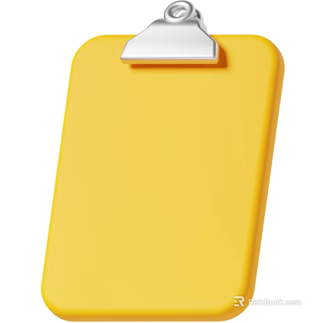 Yellow Clipboard With Silver Metal Clip For Office Use And Daily Notes 3d model 