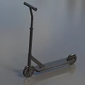 Black Two Wheeled Scooter With Handlebar And Flat Deck Design 3d model