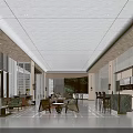 Modern Hotel Lobby Interior Featuring Marble Flooring Reception Desk And Green Plants