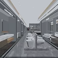 Modern Spacious Corridor With Bright Lighting Marble Floor And Wooden Decor Gray Tone Interior Design