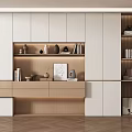 Modern Minimalist Bookcase With Open Shelves Drawers Books And Decorative Items